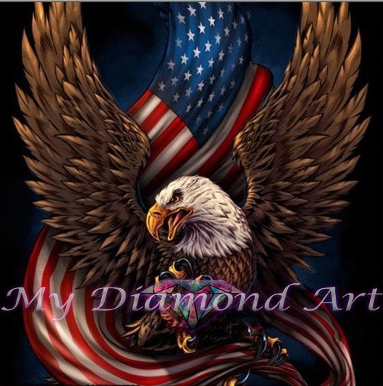 BOGVIAP American Flag Diamond Painting,DIY 5D Diamond Art American Flag  Deer,Diamond Painting Flag Perfect for Home Wall Decoration 12x16 Inch.
