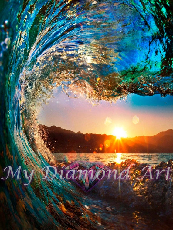 5D DIY My Diamond Art beach Wave Diamond Painting Kit NEW 