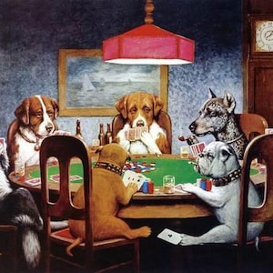 5D DIY My Diamond Art (Dogs Playing Poker) Diamond Painting Kit (NIEUW)