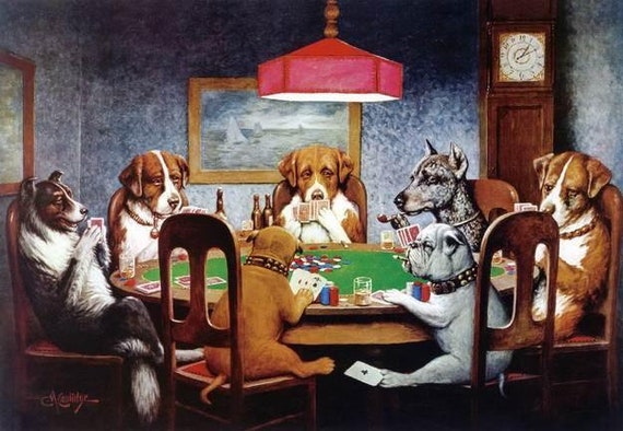 5D DIY My Diamond Art dogs Playing Poker Diamond Painting Kit NEW 