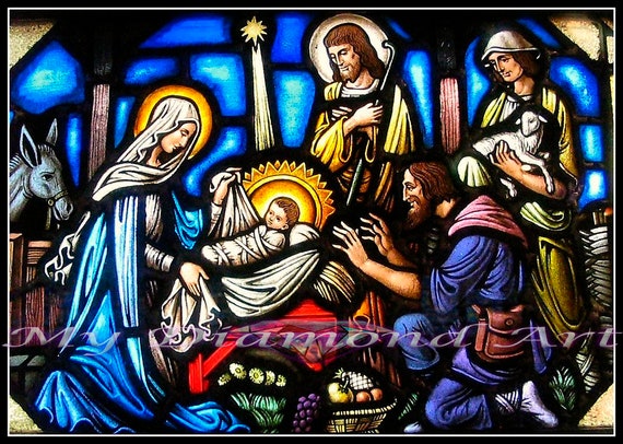 5D DIY My Diamond Art nativity Scene Stained Glass Diamond Painting Kit NEW  