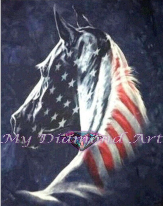 5D DIY My Diamond Art american Horse Diamond Painting Kit NEW 