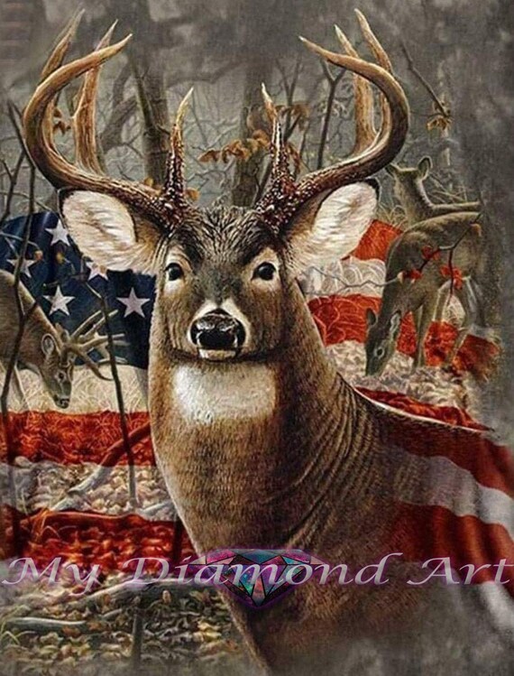 5D Diamond Art Painting Deer, Large Size Deer Diamond Painting Kits for