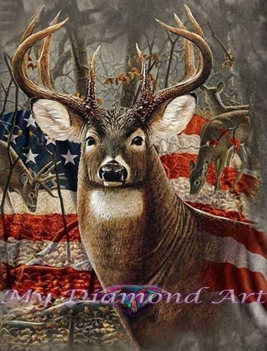 5D DIY My Diamond Art american Buck Diamond Painting Kit NEW 