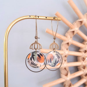 MYLA Japanese paper earrings and bronze charm