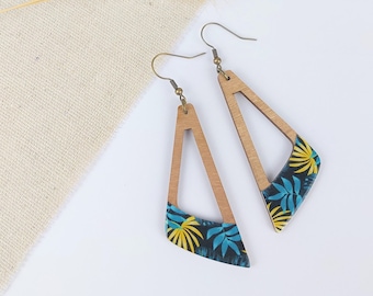 ESTELLE earrings in wood and Japanese paper