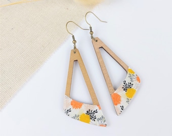 VICTORIA earrings in wood and Japanese paper