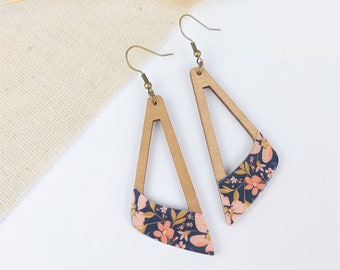 ALIENOR wood and Japanese paper earrings
