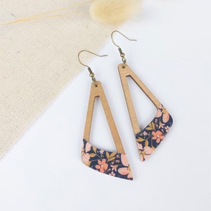 ALIENOR earrings in wood and Japanese paper