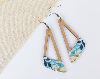 GABRIELLE earrings in wood and Japanese paper