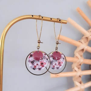 Earrings CELIA Japanese paper and lilac sequin