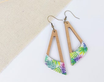 CAPUCINE earrings in wood and Japanese paper