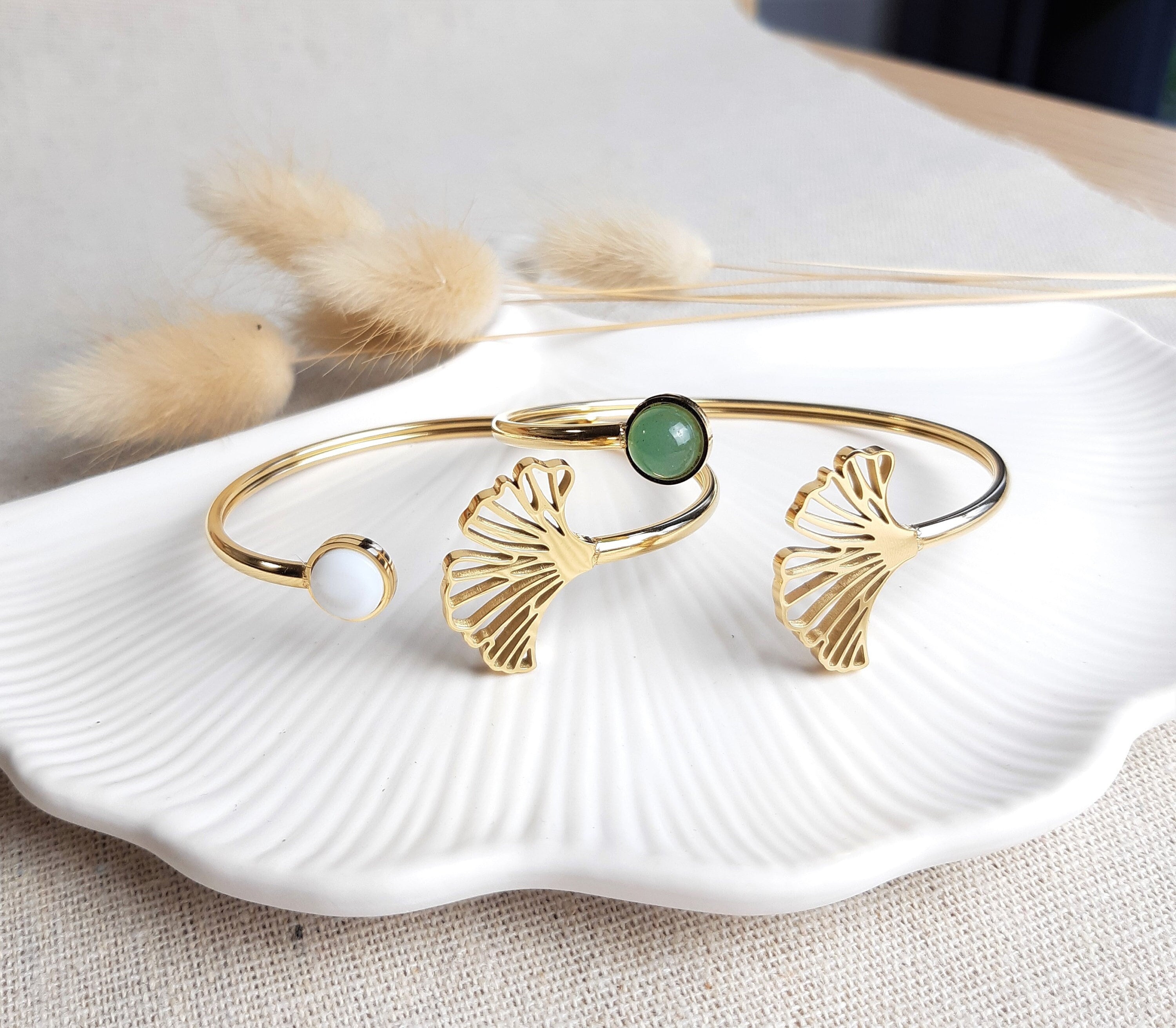 Bracelet Seychelles coquillage cauris plaqué or plage