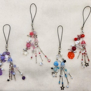 Jellyfish Beaded Phone Charm Keychains