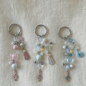 Music Charms Beaded Keychains