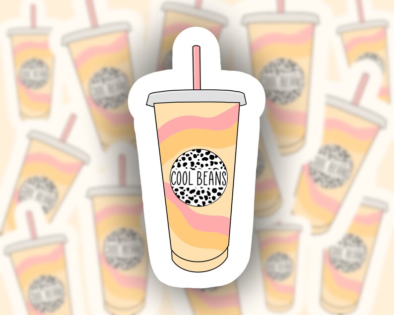 cool beans coffee cup sticker starbucks laptop water etsy