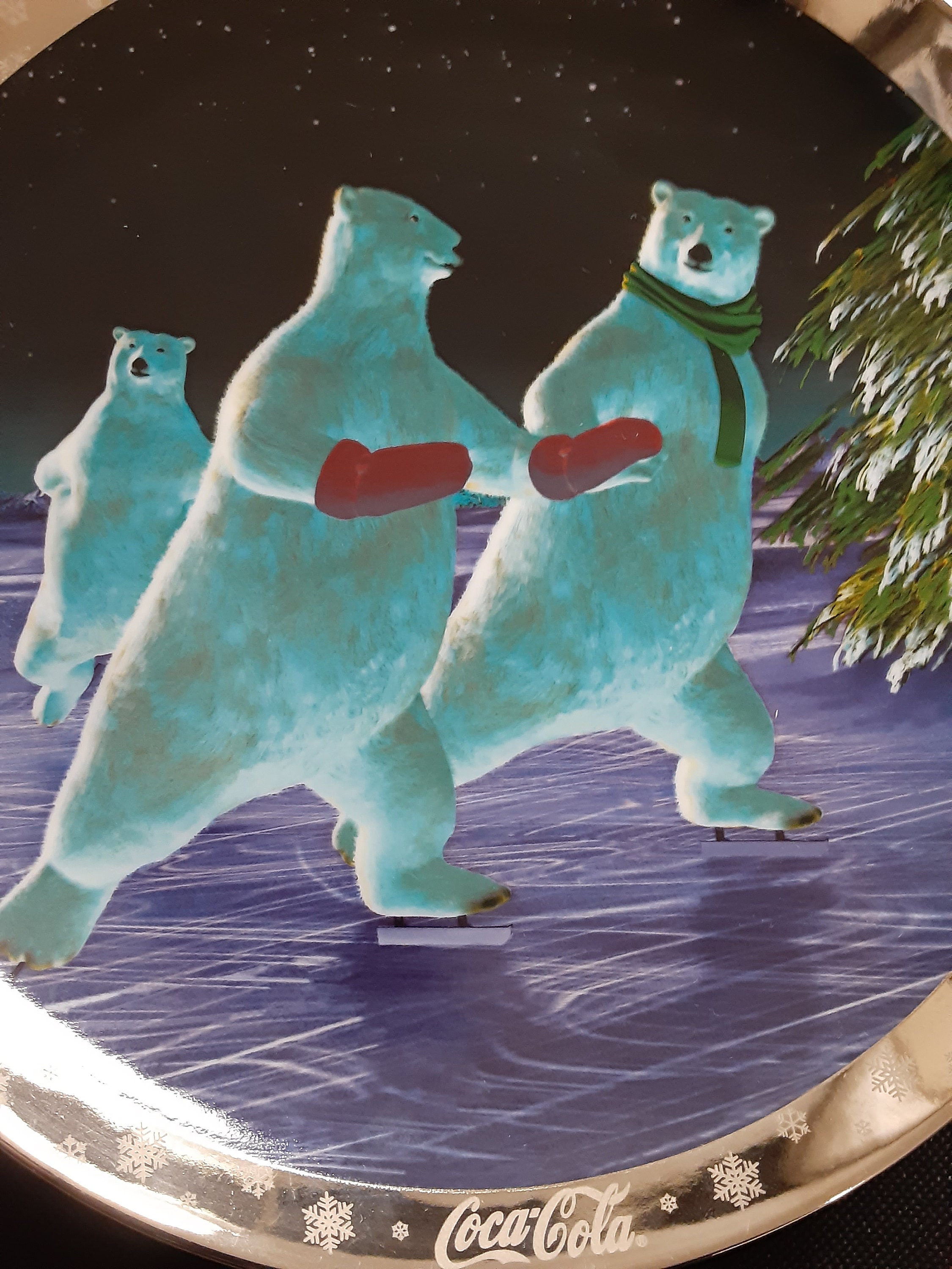 Vintage Coca Cola Ice Skating Polar Bears Limited Edition Decorative ...