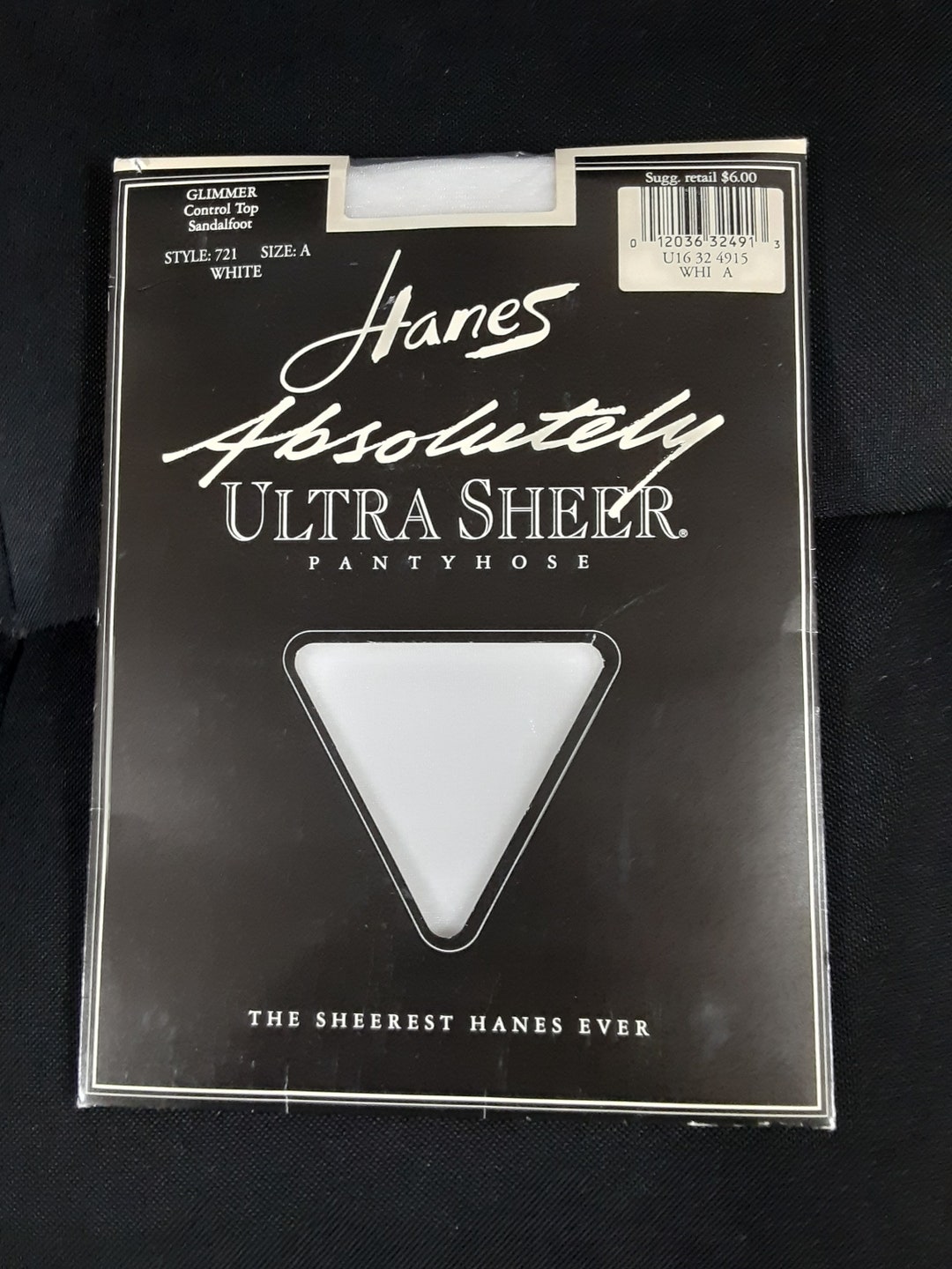 Vintage Hanes Absolutely Ultra Sheer Pantyhose Glimmer White Size A