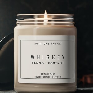 WTF Whiskey Tango Foxtrot Scented Soy Candle 9oz, Army, Air Force, Navy, Marines, Coast Guard, Veteran, Military Spouse, Dependa, Mil-spouse