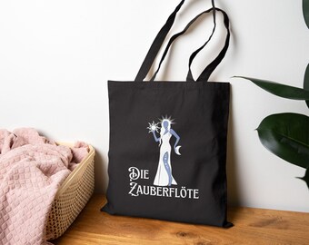Die Zauberflote (The Magic Flute) Mozart Opera - Black Cotton Canvas Tote Bag