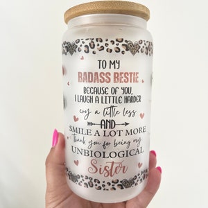 Bestie Glass Tumbler | Libbey Glass Tumbler |  Bestie Travel Mug | Beer Glass Tumbler | Gift for coworker bestie  friend