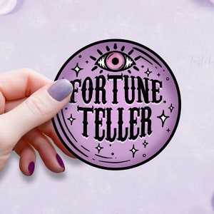 Pastel Goth Fortune Teller Vinyl Waterproof Stickers/Goth Sticker/Pastel Goth Sticker/Planner Sticker/Water Bottle Sticker/Halloween Sticker