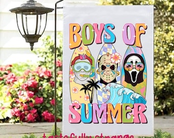 Summerween Summer Horror Boys of Summer Garden Flag/Summerween/Spooky Summer Garden Flag/Michael Jason Scream Garden Flag/Horror Summer