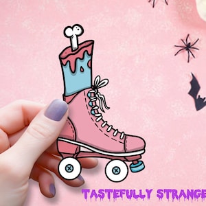 Pastel Goth Zombie Roller Skate Sticker: Waterproof Vinyl Decal