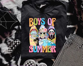 Horror Boys of Summer Black Tee Summerween Shirt Horror Characters Tee