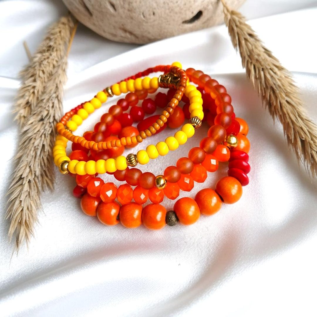 Lot de 12 bracelets en métal indien dégradés rose Pondie Chérie - Le petit Souk