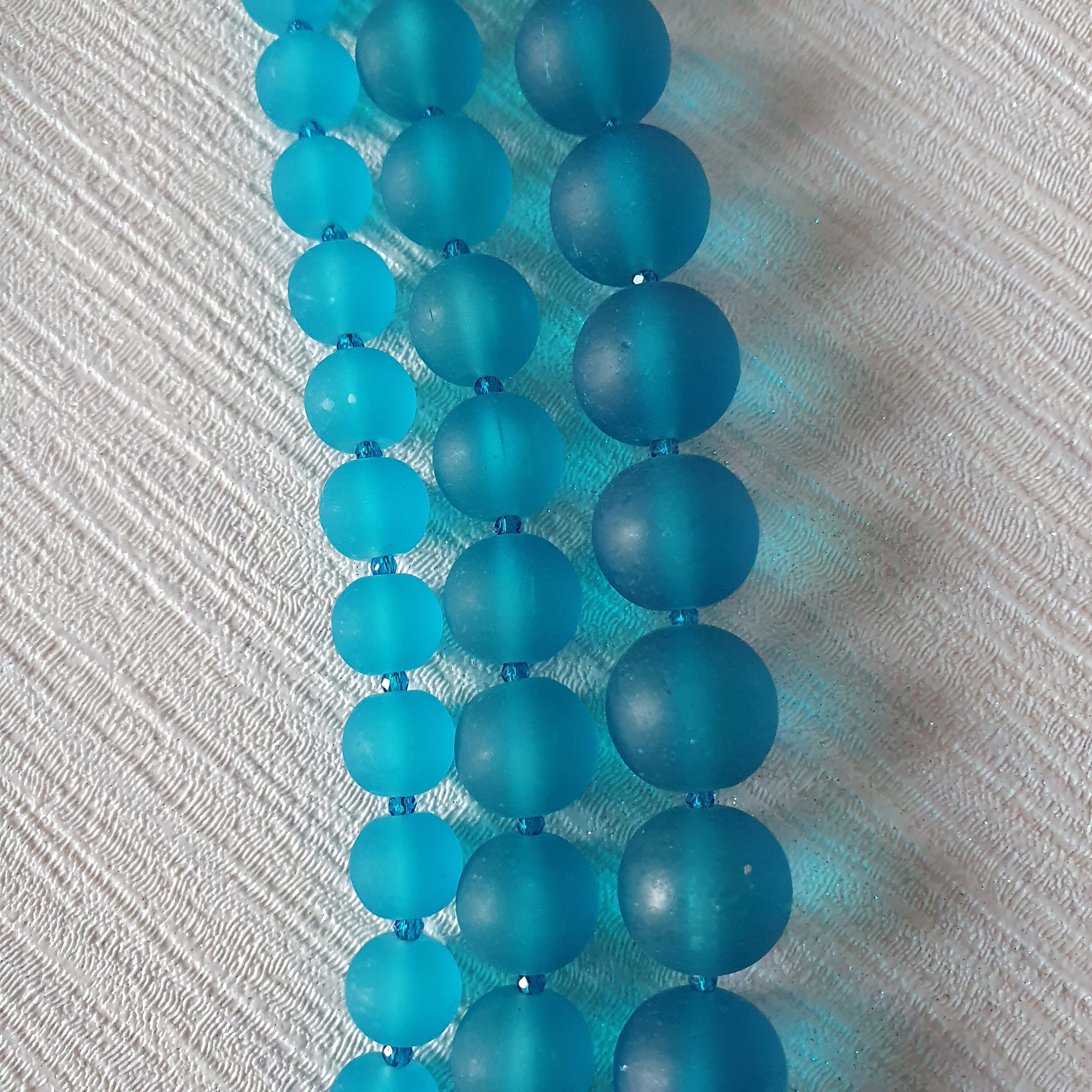 Turquoise Blue Pendant Necklace, Turquoise Drop Earrings, Blue Glass