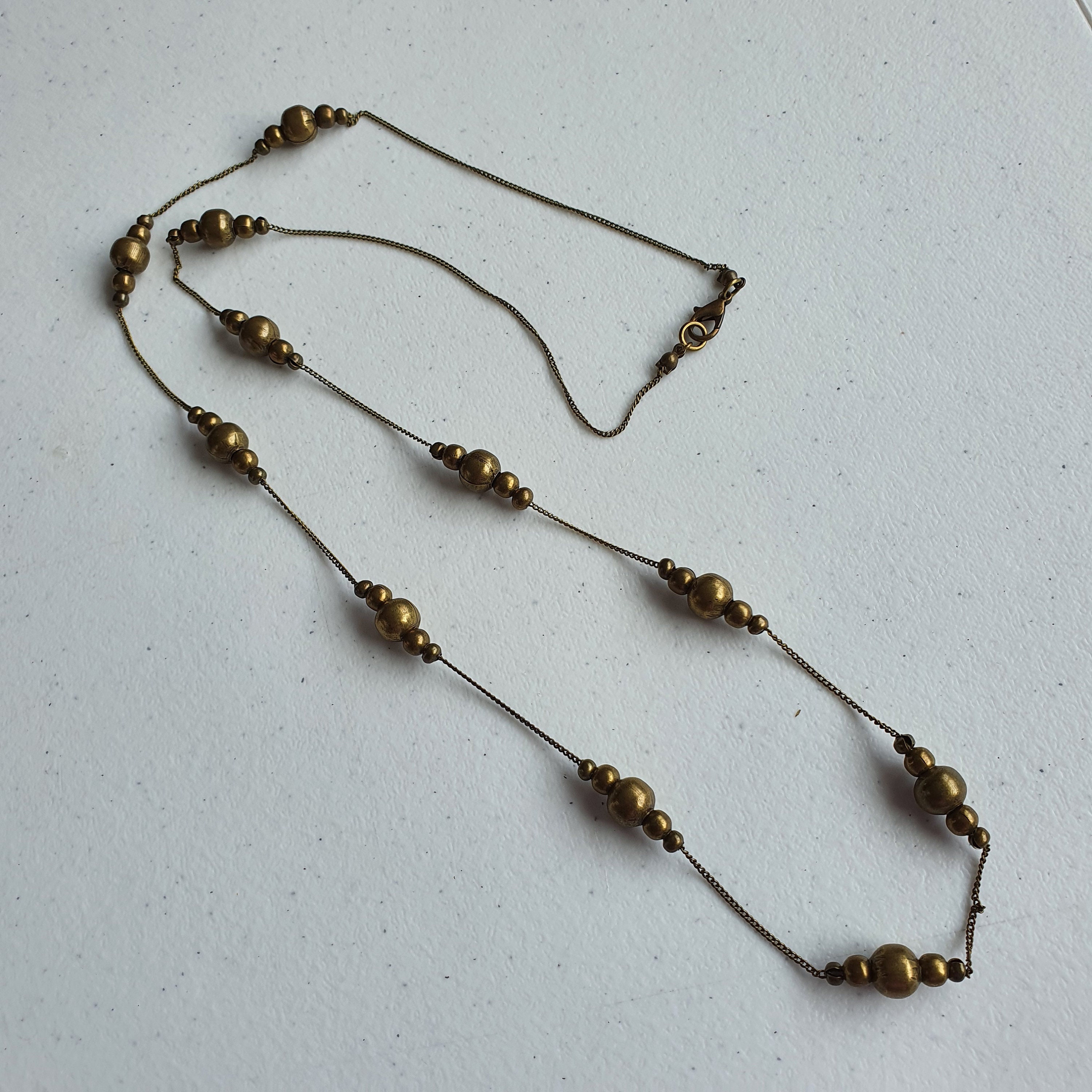 Antique bronze chain necklaceLong bronze necklaceBronze Etsy