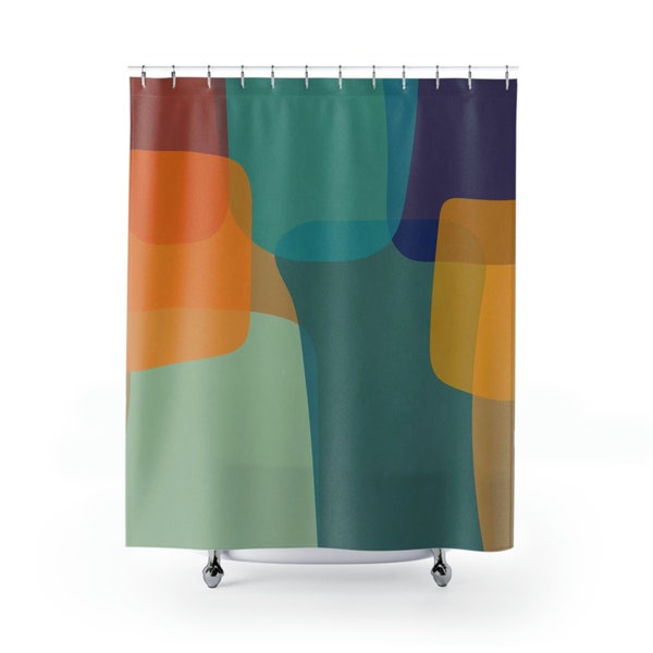 Abstract Colorful Green Shower Curtains