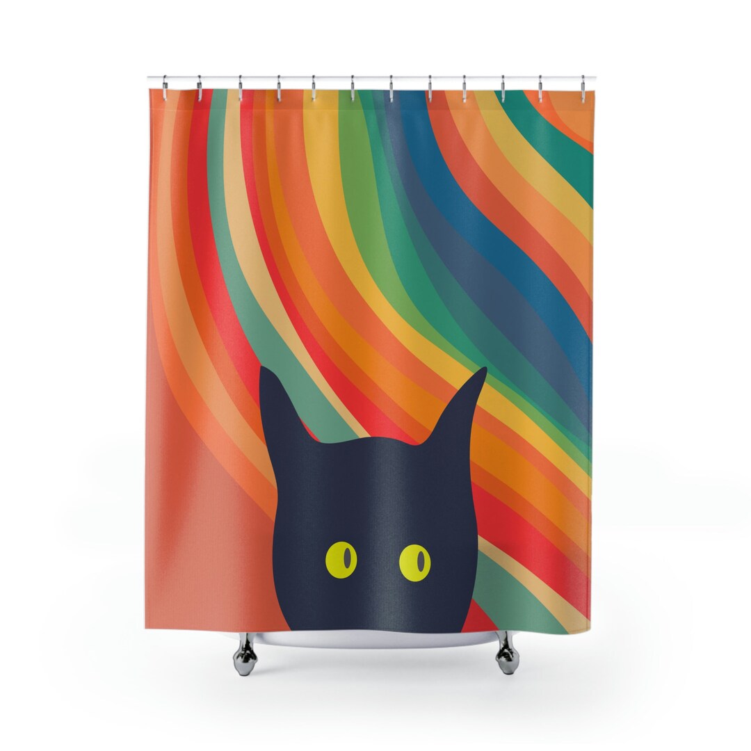 Stalking Cat Boho Southwest Design Shower Curtains Etsy