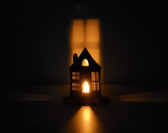 Haunted house tea light holder, the haunted mansion, diy halloween decor, spooky season