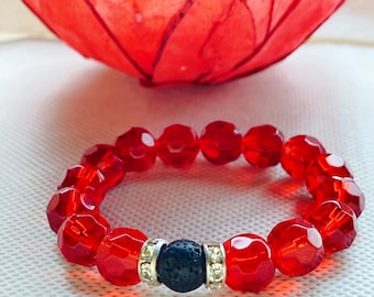 Scarlett Fiery Bracelet Bracelets handmade small beaded red bracelet minimal bracelet Kids bracelet Duzy bracelet