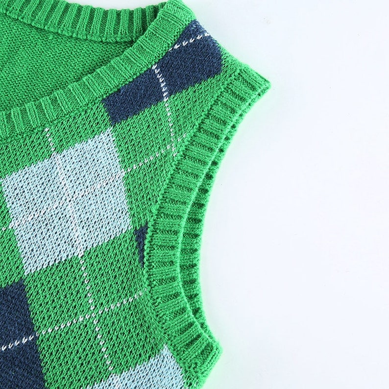 argyle cropped sweater