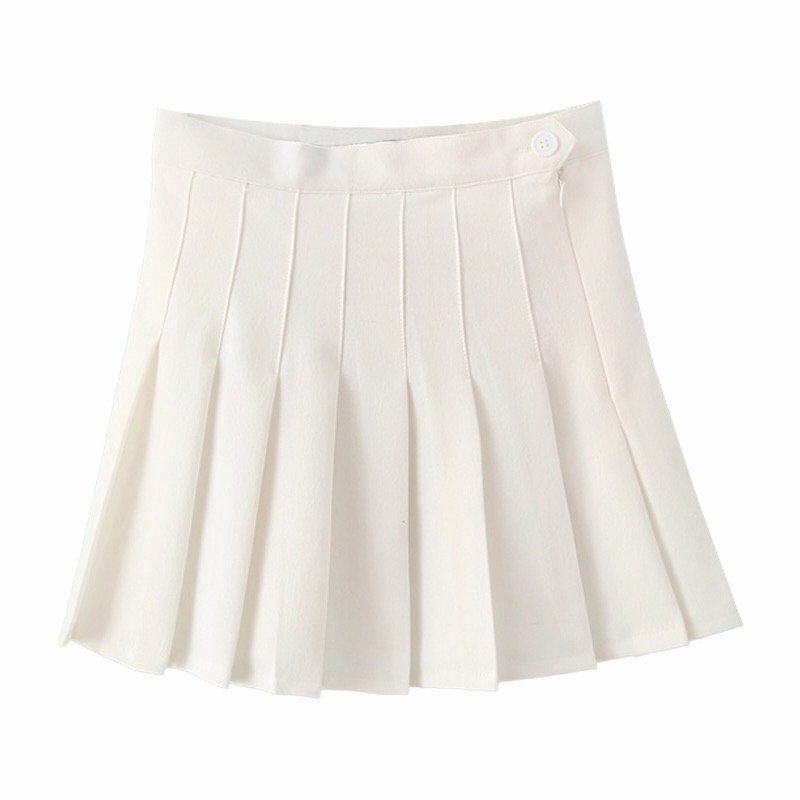 JENNIE White Mini Pleated Tennis Skirt /Schoolgirl Highwaisted | Etsy