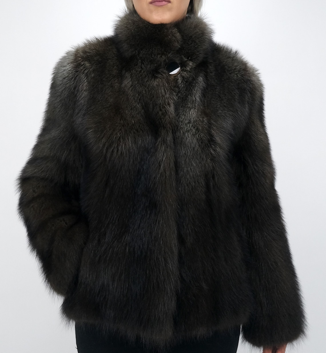 Real Fur Fisher Collared Jacket / Natural Fisher Fur / Luxury Gifts