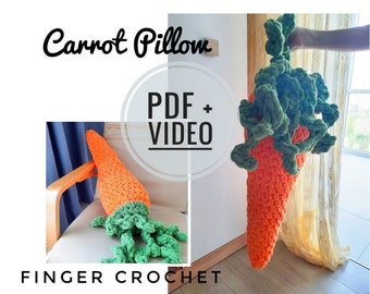 PDF crochet PATTERN carrot plush pillow nursery home decor