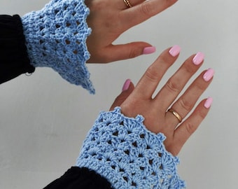 Puños de encaje de punto desmontables para mujer – Puños de muñeca vintage / Extensores de manga falsos / Accesorio elegante para superponer prendas / Estilo cottagecore