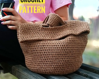 Modello di borsa all'uncinetto in PDF / Tutorial per la borsa Loop / Borsa estiva con un manico / Progetto all'uncinetto facile / Modello di borsa a tracolla adatto ai principianti
