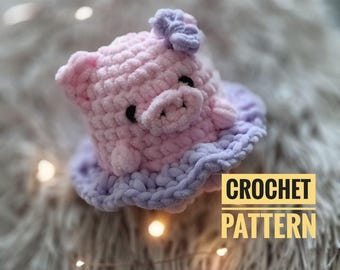Crochet Pig Pattern PDF – No Sew Amigurumi Piggy in a Skirt – Easy Plush Toy Tutorial – Beginner Friendly – Instant Download