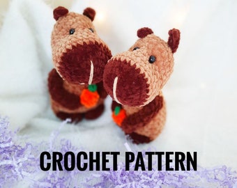 PDF crochet PATTERN Capybara cute plush toys animals