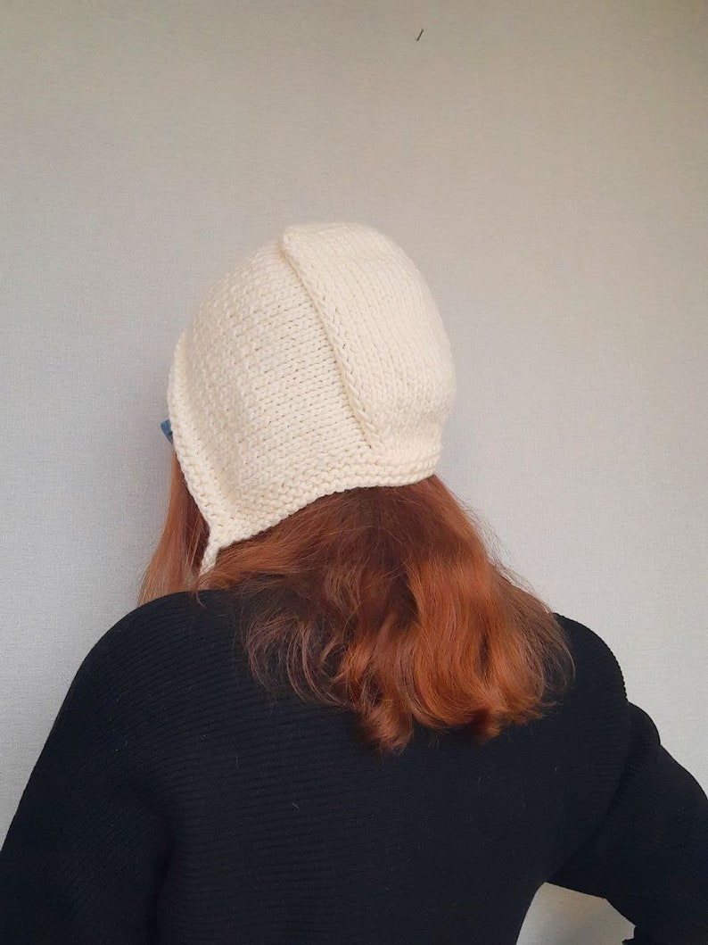 custom adult bonnets / winter fashion hat beanie / chunky knit hat / earflap hat / crochet womens bonnet / soft winter hat image 4