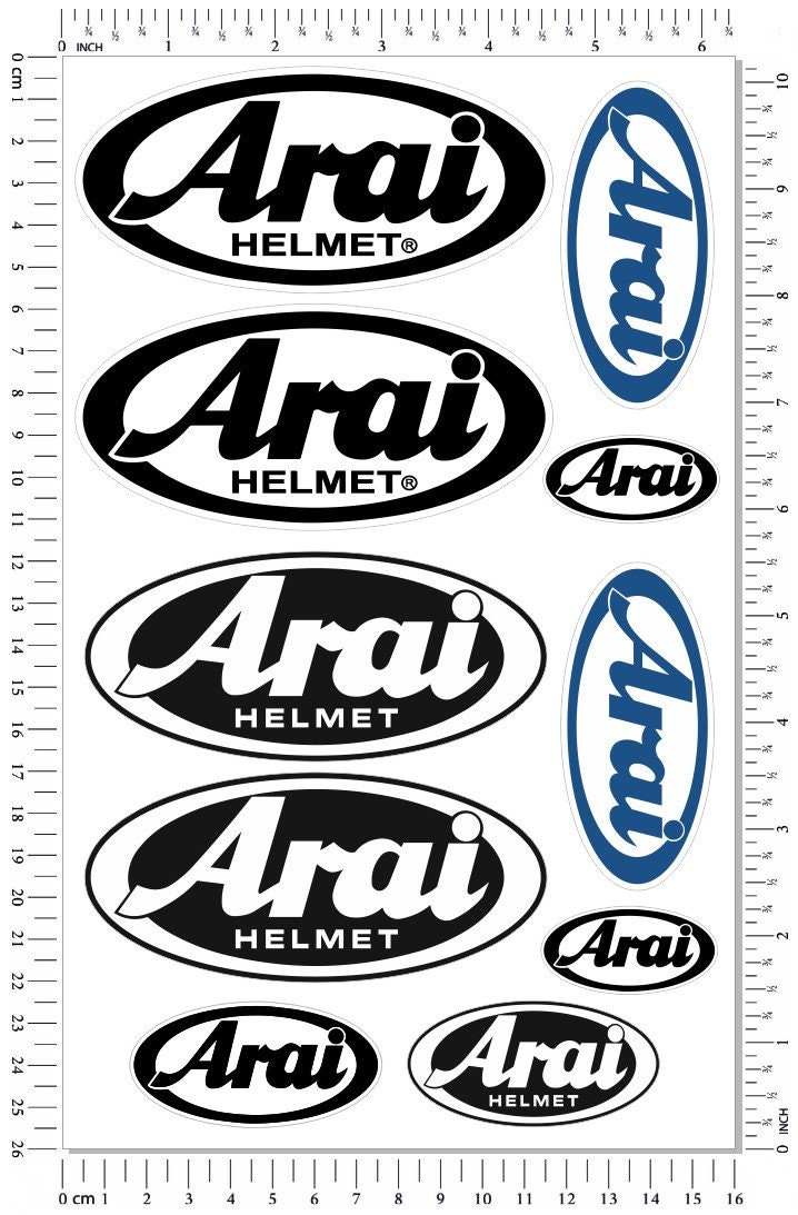 Arai Helmet Sponsor Logo Stickers Motorcycle 10 Laminated Etsy