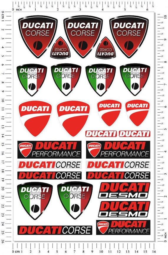 Ducati Corse Motorcycle Logo Decals Set Monster Multistrada Etsy