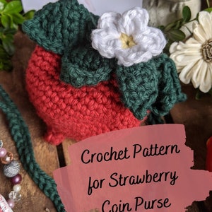 Crochet Strawberry Coin Purse Pattern / PDF download file