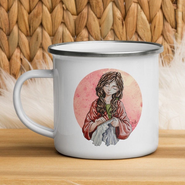 Emaille mok naaien - Cadeaus voor vrouwen naaien - Koffiemok naaien - Cadeaus naaister - Cadeau voor naaister - Mok quilten - Koffiemok quilten
