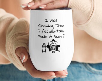 Funny Knitting Lady Wine tumbler / Knitter Mug / Knitter Tumbler / Knitting Mug / Knitter Gift / Grandma Mug / Gift for Mom